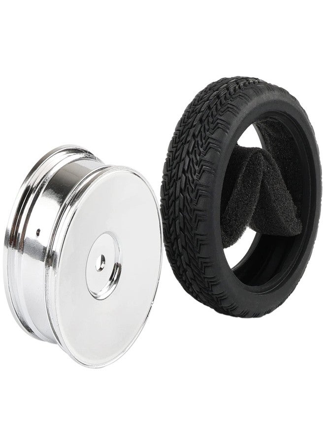 Rowiz 4PCS 12mm Hub Silver Rim & Tires RC Car Tires 1/10 On Road Racing Touring Car Disc Wheel Tyre w/Foam Inserts - Image 5